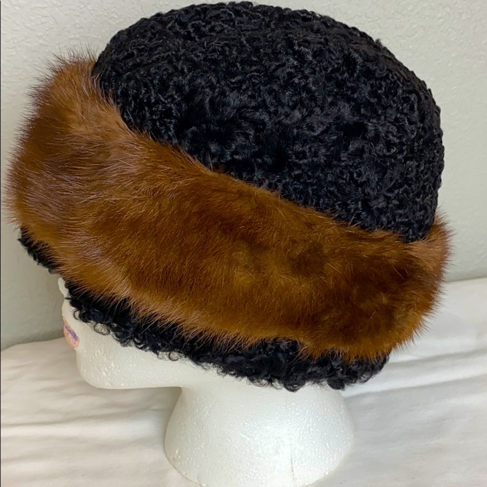 USSR Russian made mink & astrakhan wool winter hat